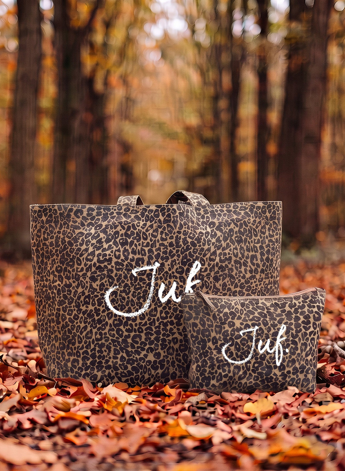 Luipaard tas en etui