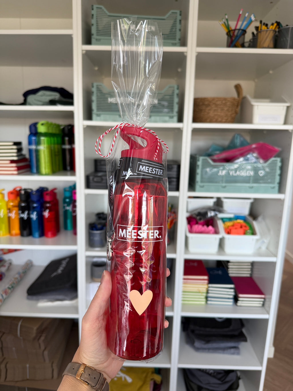 Cadeaupakket MEESTER. waterfles + keycord