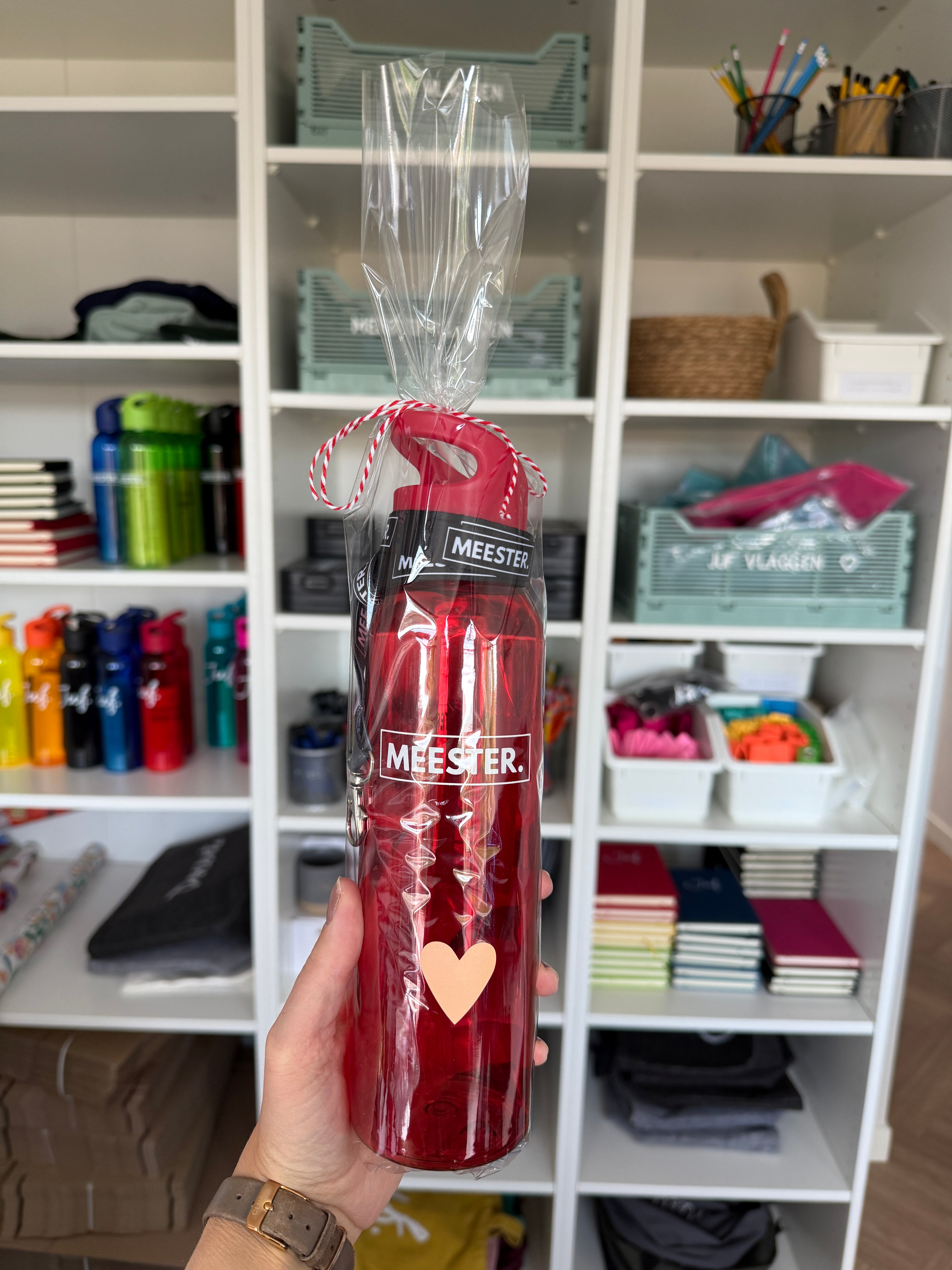 Cadeaupakket MEESTER. waterfles + keycord