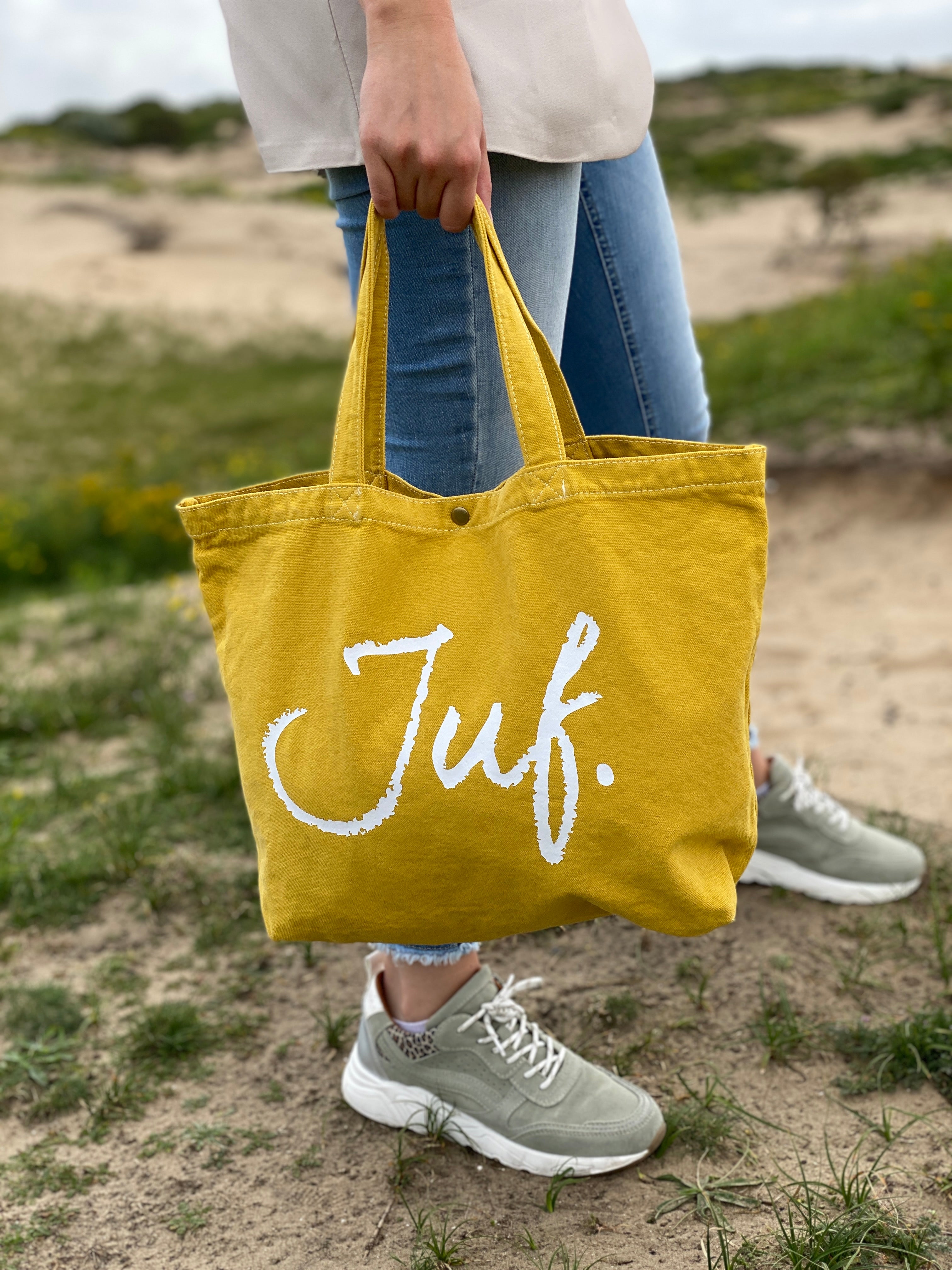 JUF. Canvas shopper Krijt
