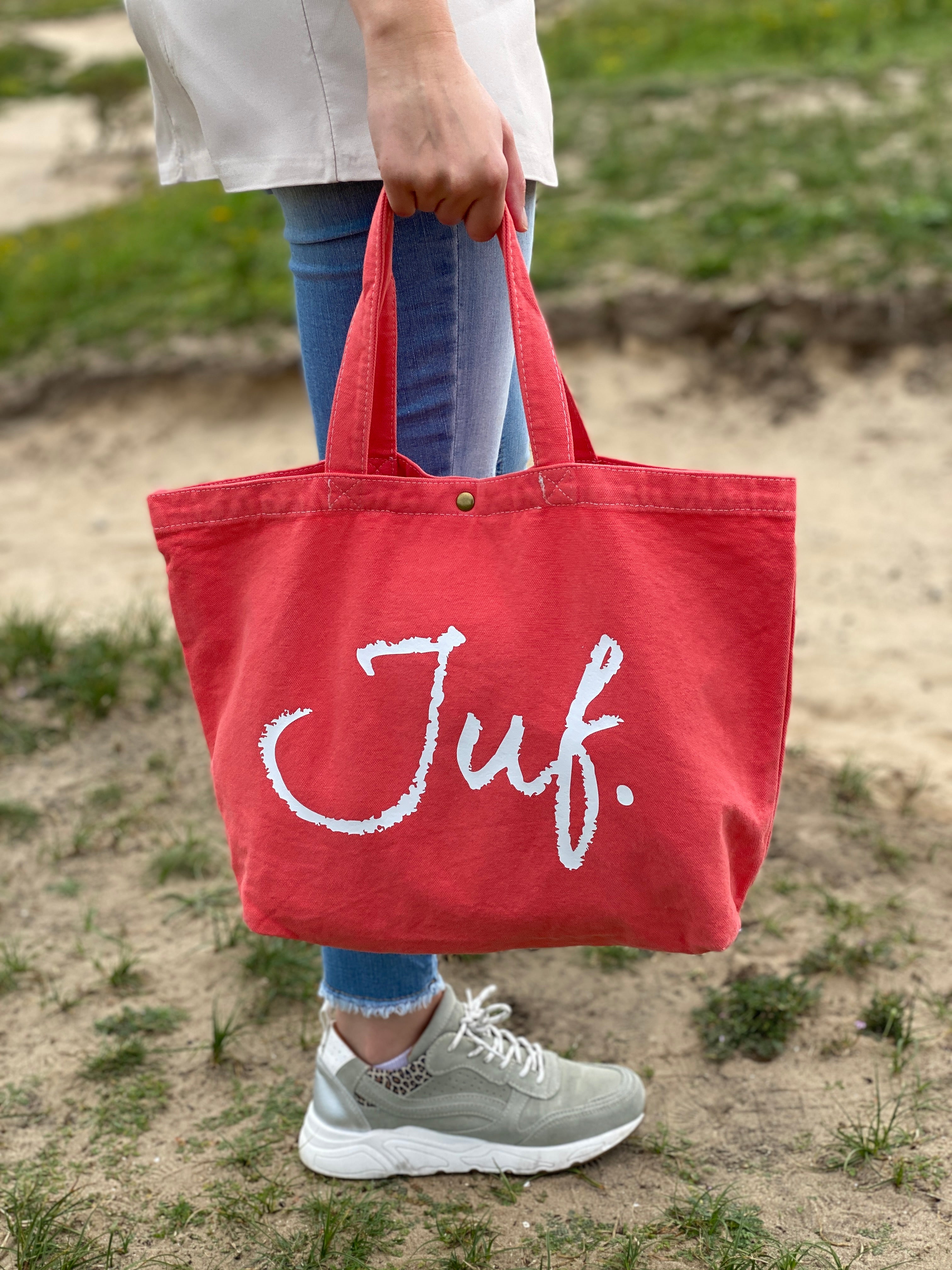 JUF. Canvas shopper Krijt