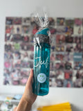 Cadeaupakket JUF. waterfles + keycord turquoise