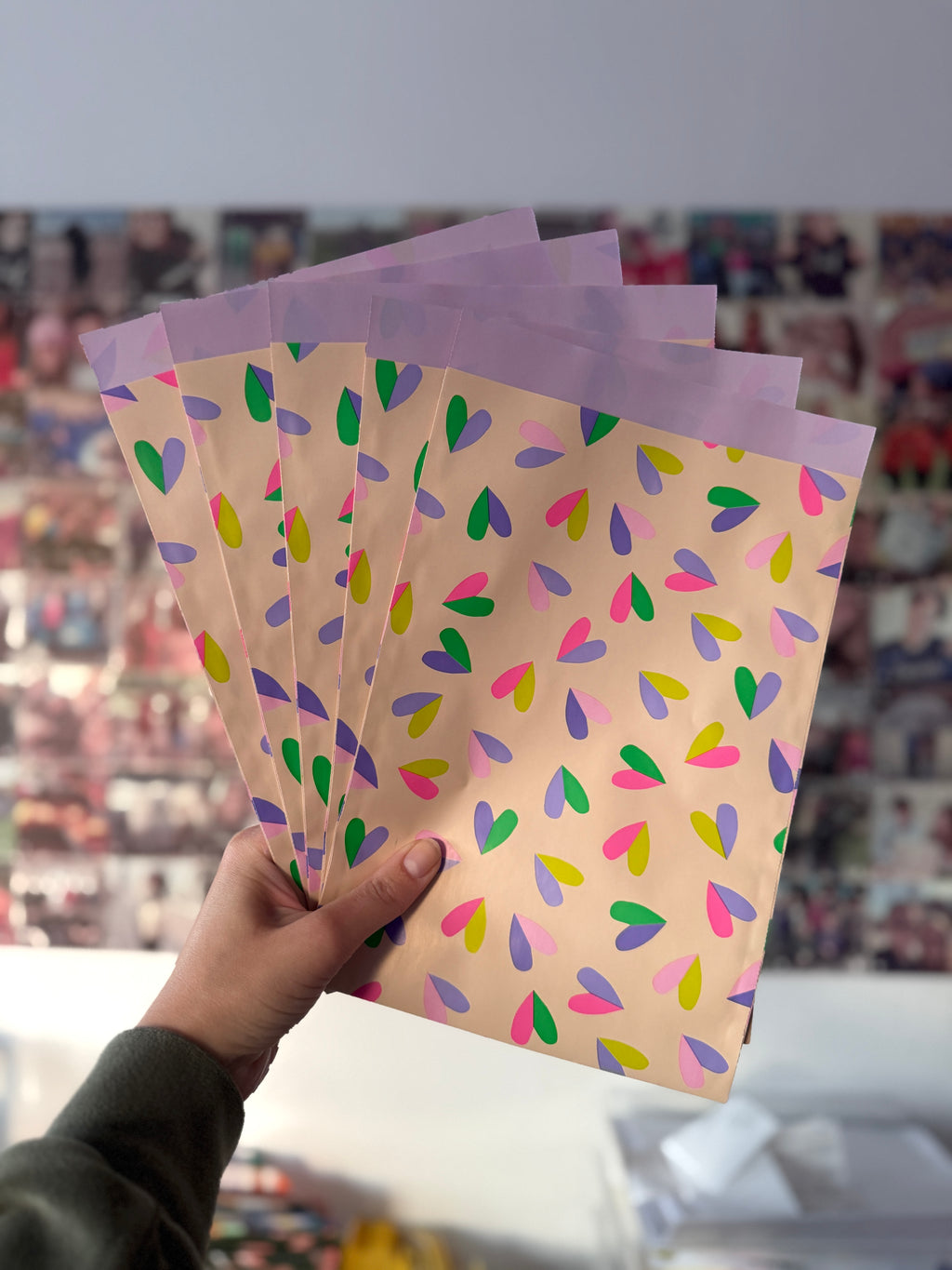 Cadeauzakjes Hartjes Groot 5 stuks