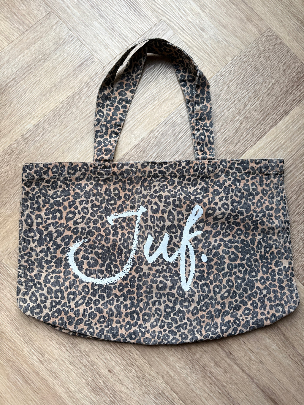 JUF. luipaard shopper (krijt logo)