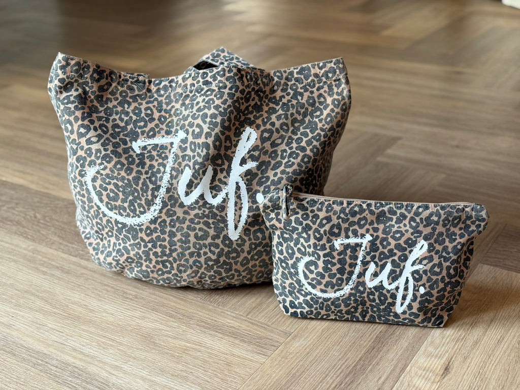 JUF. luipaard shopper (krijt logo)