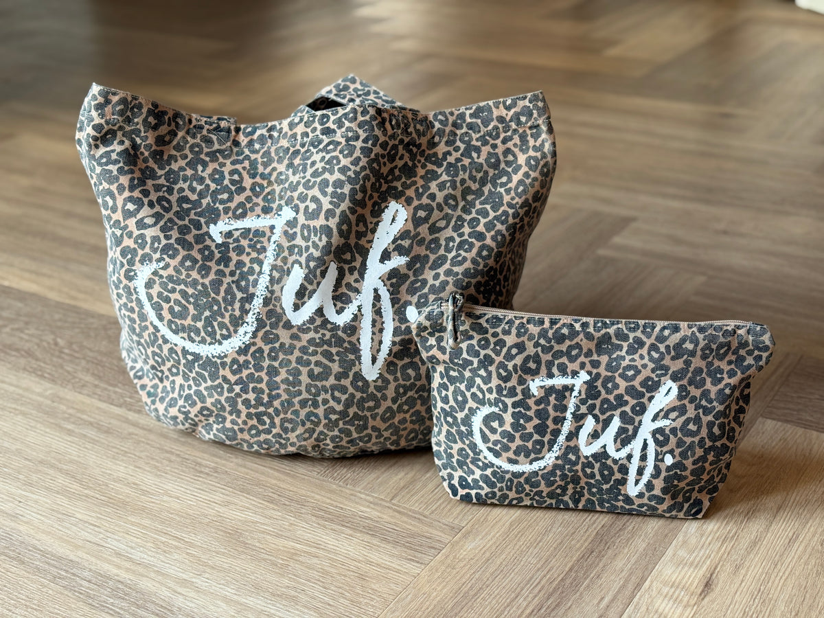 JUF. luipaard shopper (krijt logo)