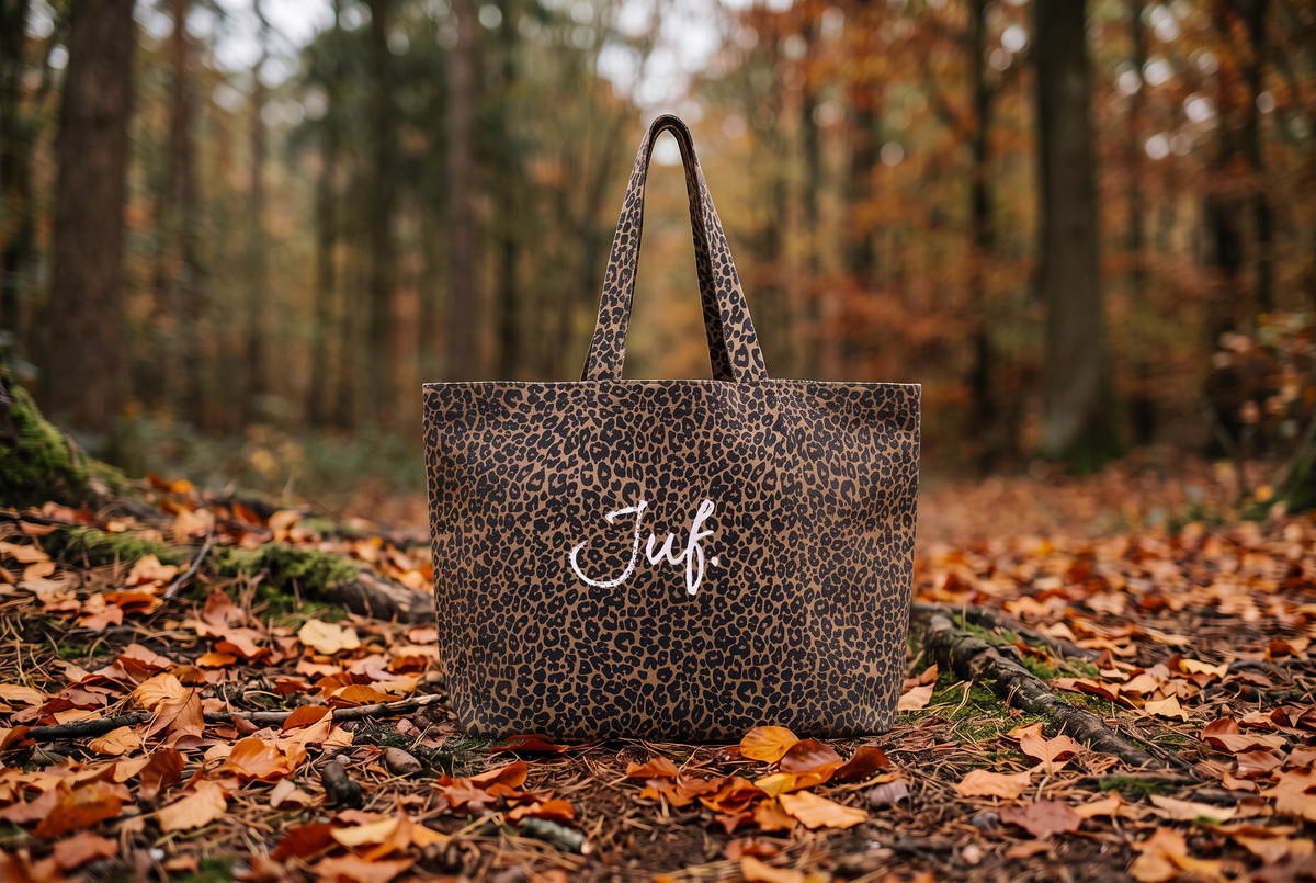 JUF. luipaard shopper (krijt logo)