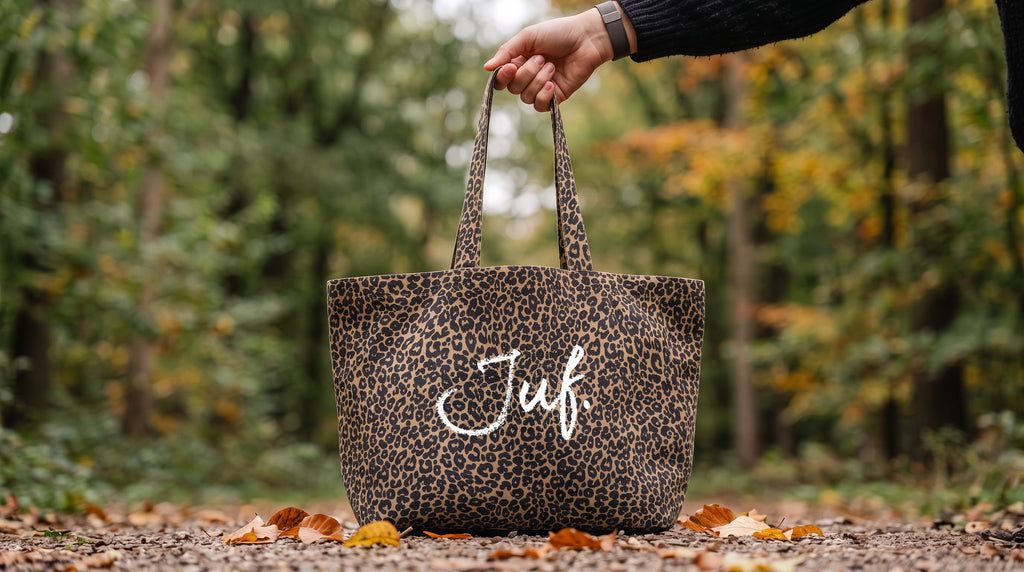 JUF. luipaard shopper (krijt logo)