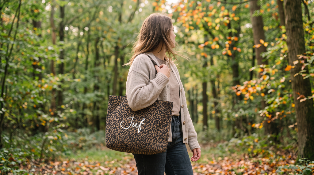 JUF. luipaard shopper (krijt logo)