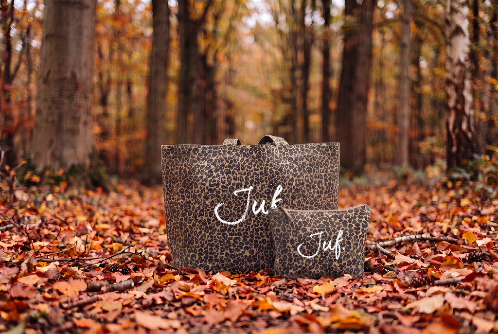 JUF. luipaard shopper (krijt logo)