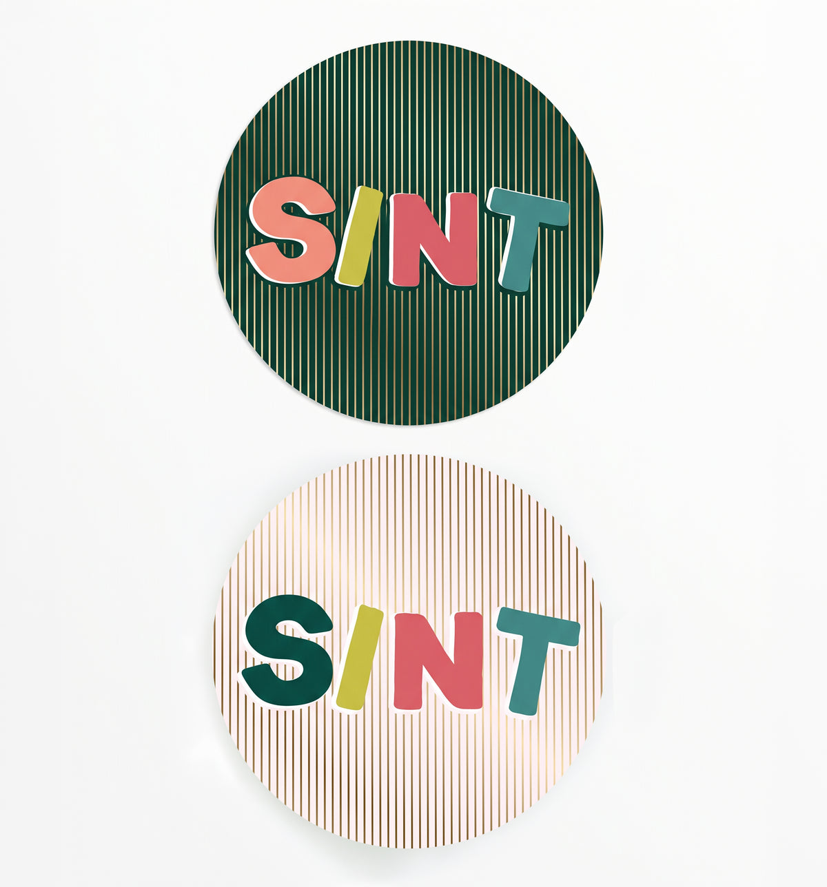 Cadeaustickers Sinterklaas Groot 4 stuks